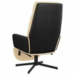 VidaXL Chaise de relaxation avec repose-pied Crème Tissu -Fauteuils Soldes image 5 3097558