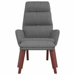 VidaXL Chaise de relaxation avec tabouret Gris clair Tissu -Fauteuils Soldes image 5 3097563