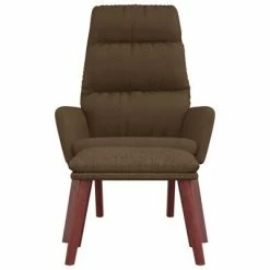 VidaXL Chaise de relaxation avec tabouret Marron Tissu -Fauteuils Soldes image 5 3097566