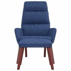VidaXL Chaise de relaxation avec tabouret Bleu Tissu 12 VidaXL Chaise de relaxation avec tabouret Bleu Tissu -Fauteuils Soldes image 5 3097567