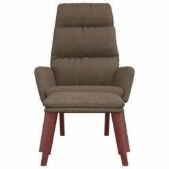 VidaXL Chaise de relaxation avec tabouret Taupe Tissu -Fauteuils Soldes image 5 3097572