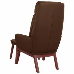 VidaXL Chaise relaxation et tabouret Marron Cuir véritable/similicuir -Fauteuils Soldes image 5 3097575