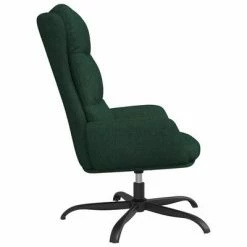 VidaXL Chaise de relaxation avec tabouret Vert foncé Tissu -Fauteuils Soldes image 5 3097588