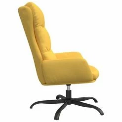 VidaXL Chaise de relaxation avec tabouret Jaune moutarde Tissu 12 VidaXL Chaise de relaxation avec tabouret Jaune moutarde Tissu -Fauteuils Soldes image 5 3097590