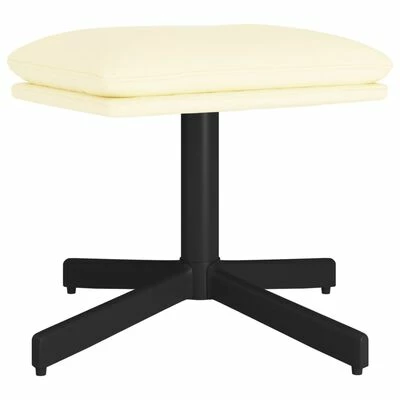 VidaXL Chaise de relaxation avec tabouret Crème Similicuir 7 VidaXL Chaise de relaxation avec tabouret Crème Similicuir – Image 5