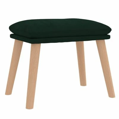 VidaXL Chaise de relaxation avec tabouret Vert foncé Velours 7 VidaXL Chaise de relaxation avec tabouret Vert foncé Velours – Image 5