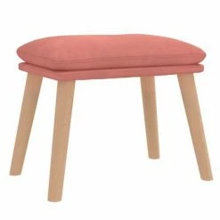 VidaXL Chaise de relaxation avec tabouret Rose Velours -Fauteuils Soldes image 5 3097824