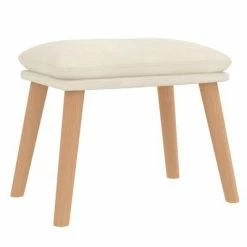 VidaXL Chaise de relaxation avec tabouret Bleu Velours -Fauteuils Soldes image 5 3097830