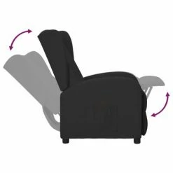 VidaXL Fauteuil inclinable releveur à oreilles Noir Similicuir -Fauteuils Soldes image 5 3098243