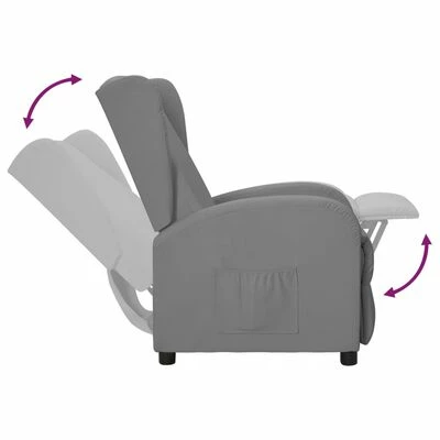 VidaXL Fauteuil inclinable releveur à oreilles Gris Similicuir 7 VidaXL Fauteuil inclinable releveur à oreilles Gris Similicuir – Image 5