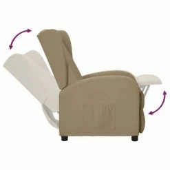 VidaXL Fauteuil inclinable releveur à oreilles Cappuccino Similicuir -Fauteuils Soldes image 5 3098249