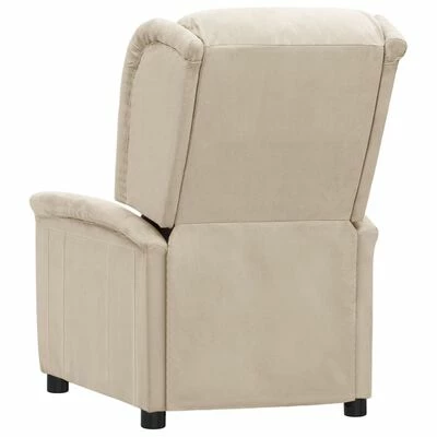 VidaXL Fauteuil inclinable électrique Crème Tissu microfibre 7 VidaXL Fauteuil inclinable électrique Crème Tissu microfibre – Image 5