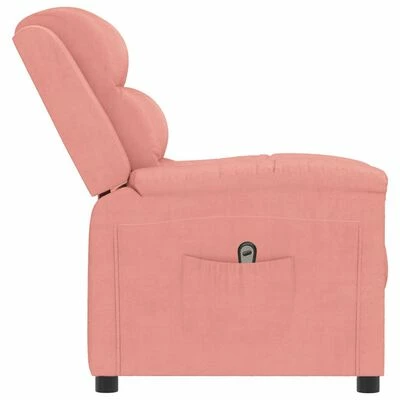 VidaXL Fauteuil inclinable électrique Rose Velours 7 VidaXL Fauteuil inclinable électrique Rose Velours – Image 5