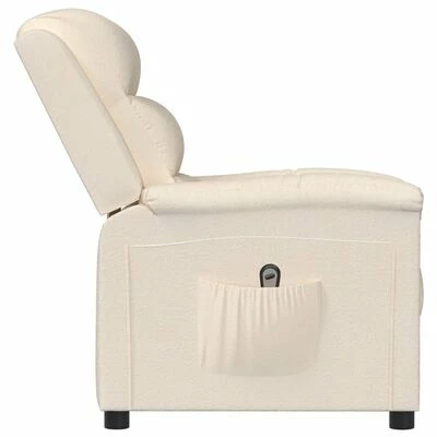 VidaXL Fauteuil inclinable électrique Crème Velours 7 VidaXL Fauteuil inclinable électrique Crème Velours – Image 5