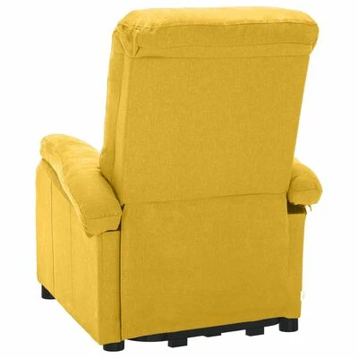 VidaXL Fauteuil releveur inclinable Jaune Tissu 7 VidaXL Fauteuil releveur inclinable Jaune Tissu – Image 5