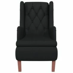 VidaXL Fauteuil avec tabouret Noir Velours 12 VidaXL Fauteuil avec tabouret Noir Velours -Fauteuils Soldes image 5 3121247