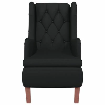 VidaXL Fauteuil avec tabouret Noir Velours 7 VidaXL Fauteuil avec tabouret Noir Velours – Image 5