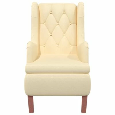VidaXL Fauteuil avec tabouret Crème Velours 7 VidaXL Fauteuil avec tabouret Crème Velours – Image 5