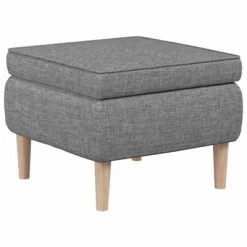 VidaXL Fauteuil avec tabouret Gris clair Tissu -Fauteuils Soldes image 5 3121251