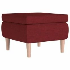 VidaXL Fauteuil avec tabouret Rouge bordeaux Tissu -Fauteuils Soldes image 5 3121254