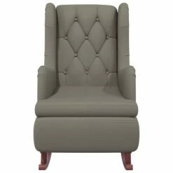 VidaXL Fauteuil avec pieds à bascule et tabouret Gris clair Velours 12 VidaXL Fauteuil avec pieds à bascule et tabouret Gris clair Velours -Fauteuils Soldes image 5 3121262