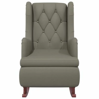 VidaXL Fauteuil avec pieds à bascule et tabouret Gris clair Velours 7 VidaXL Fauteuil avec pieds à bascule et tabouret Gris clair Velours – Image 5