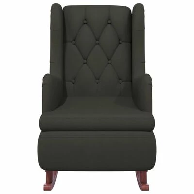 VidaXL Fauteuil avec pieds à bascule et tabouret Gris foncé Velours 7 VidaXL Fauteuil avec pieds à bascule et tabouret Gris foncé Velours – Image 5