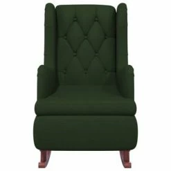 VidaXL Fauteuil avec pieds à bascule et tabouret Vert foncé Velours 12 VidaXL Fauteuil avec pieds à bascule et tabouret Vert foncé Velours -Fauteuils Soldes image 5 3121264