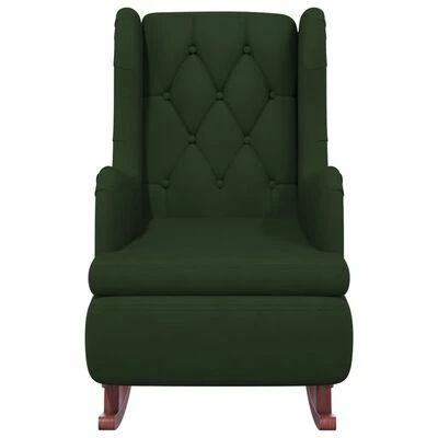 VidaXL Fauteuil avec pieds à bascule et tabouret Vert foncé Velours 7 VidaXL Fauteuil avec pieds à bascule et tabouret Vert foncé Velours – Image 5