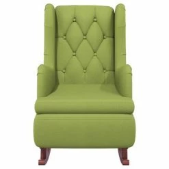 VidaXL Fauteuil avec pieds à bascule et tabouret Vert clair Velours 12 VidaXL Fauteuil avec pieds à bascule et tabouret Vert clair Velours -Fauteuils Soldes image 5 3121265