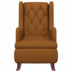 VidaXL Fauteuil avec pieds à bascule et tabouret Marron Velours 12 VidaXL Fauteuil avec pieds à bascule et tabouret Marron Velours -Fauteuils Soldes image 5 3121270