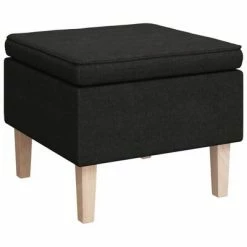 VidaXL Fauteuil avec pieds à bascule et tabouret Noir Tissu -Fauteuils Soldes image 5 3121274
