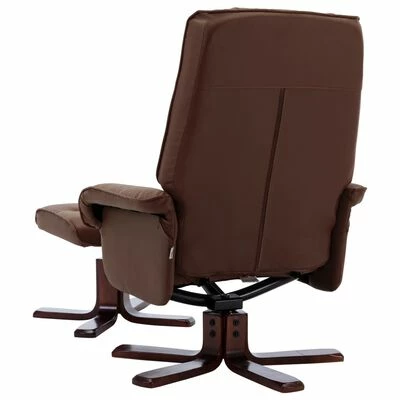 VidaXL Fauteuil inclinable avec repose-pied Marron Similicuir 7 VidaXL Fauteuil inclinable avec repose-pied Marron Similicuir – Image 5
