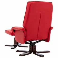 VidaXL Fauteuil inclinable avec repose-pied Rouge Similicuir 12 VidaXL Fauteuil inclinable avec repose-pied Rouge Similicuir -Fauteuils Soldes image 5 320122