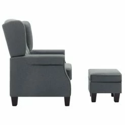 VidaXL Fauteuil avec repose-pied Gris clair Tissu -Fauteuils Soldes image 5 320151