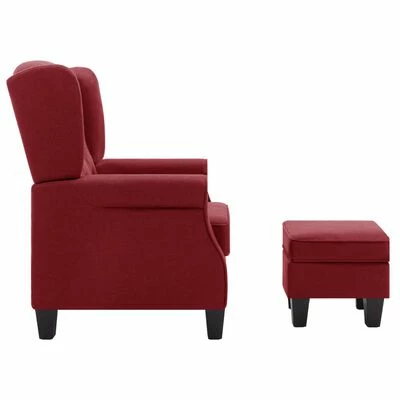 VidaXL Fauteuil avec repose-pied Rouge bordeaux Tissu 7 VidaXL Fauteuil avec repose-pied Rouge bordeaux Tissu – Image 5
