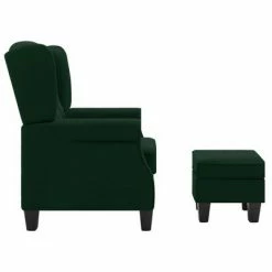VidaXL Fauteuil avec repose-pied Vert foncé Tissu -Fauteuils Soldes image 5 320157