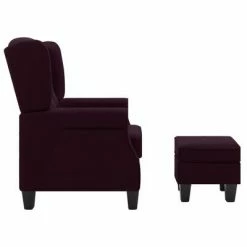 VidaXL Fauteuil avec repose-pied Violet Tissu -Fauteuils Soldes image 5 320158
