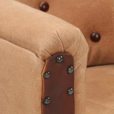 VidaXL Fauteuil Marron Cuir véritable et bois de manguier massif 7 VidaXL Fauteuil Marron Cuir véritable et bois de manguier massif – Image 5