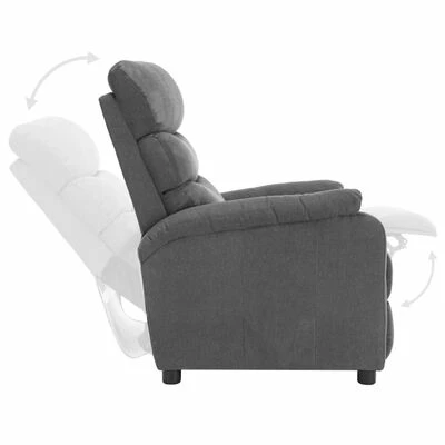 VidaXL Fauteuil inclinable Gris clair Tissu 7 VidaXL Fauteuil inclinable Gris clair Tissu – Image 5