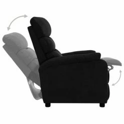 VidaXL Fauteuil inclinable Noir Tissu -Fauteuils Soldes image 5 321218
