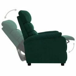 VidaXL Fauteuil inclinable Vert foncé Tissu -Fauteuils Soldes image 5 321222