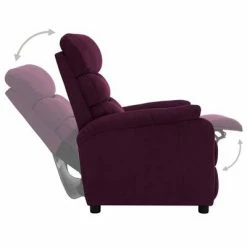 VidaXL Fauteuil inclinable Violet Tissu -Fauteuils Soldes image 5 321223
