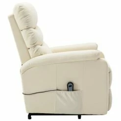 VidaXL Fauteuil inclinable Blanc crème Similicuir 12 VidaXL Fauteuil inclinable Blanc crème Similicuir -Fauteuils Soldes image 5 321277