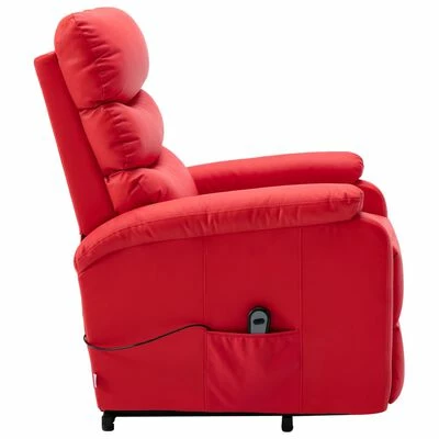 VidaXL Fauteuil inclinable Rouge Similicuir 7 VidaXL Fauteuil inclinable Rouge Similicuir – Image 5