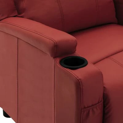 VidaXL Fauteuil inclinable Rouge bordeaux Similicuir 7 VidaXL Fauteuil inclinable Rouge bordeaux Similicuir – Image 5