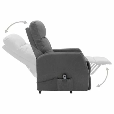 VidaXL Fauteuil inclinable sur pied Gris clair Tissu 7 VidaXL Fauteuil inclinable sur pied Gris clair Tissu – Image 5