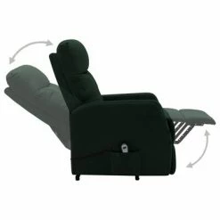 VidaXL Fauteuil inclinable sur pied Vert foncé Tissu -Fauteuils Soldes image 5 321338