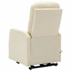 VidaXL Fauteuil inclinable Blanc crème Similicuir -Fauteuils Soldes image 5 321367