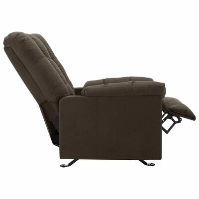 VidaXL Fauteuil inclinable Marron foncé Tissu 7 VidaXL Fauteuil inclinable Marron foncé Tissu – Image 5